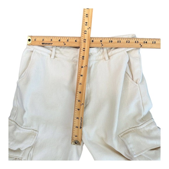 Wide Leg Cargo Jeans in Cream - Picture 9 of 10